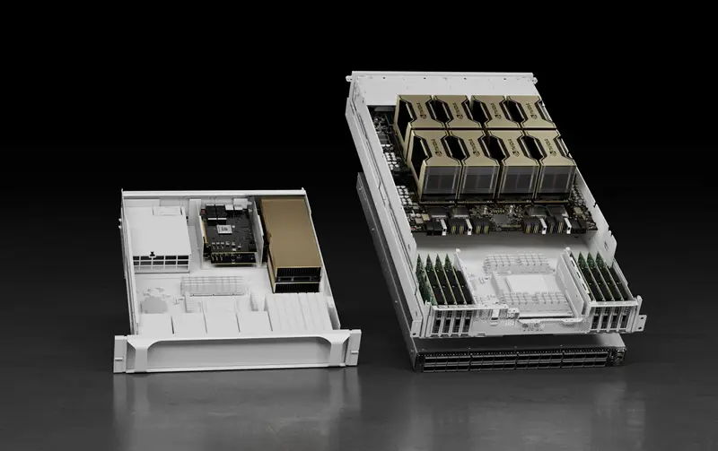 3d render from Nvidia promotional materials, that shows HGX A100 server.
