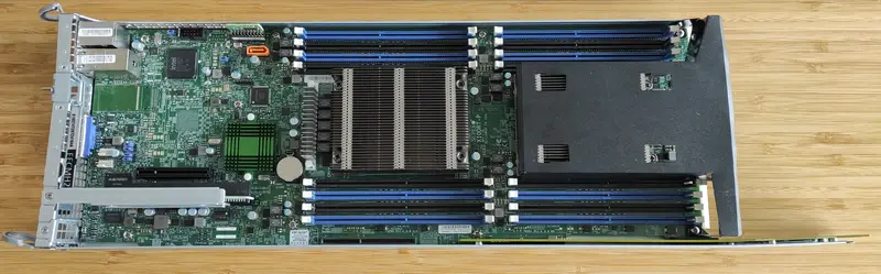 Photo of SuperMicro X10DRT-P server blade